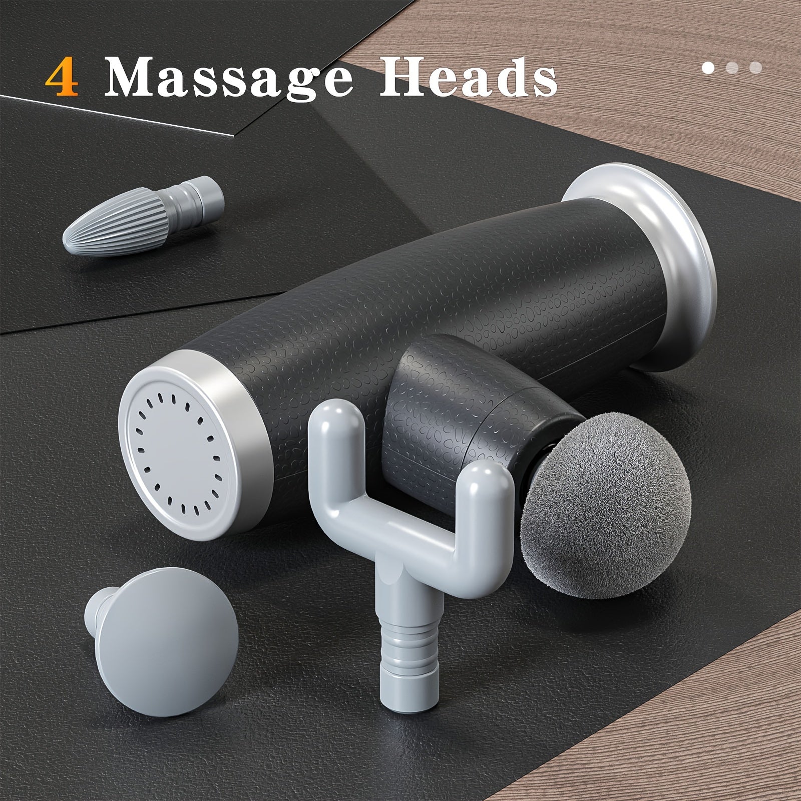Mini Pistola de Massagem Elétrica - Massajador Portátil de Tecidos Profundos para Costas e Pescoço (Preto)