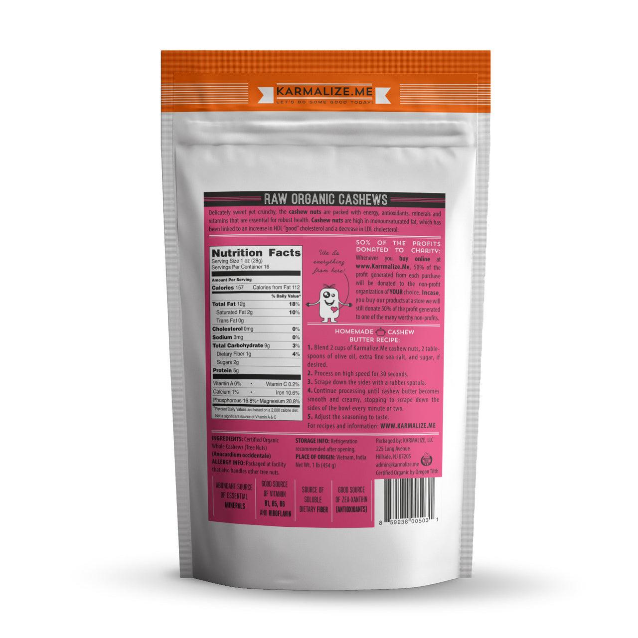 Caju Cru Biológico 100%, Inteiro - 454g