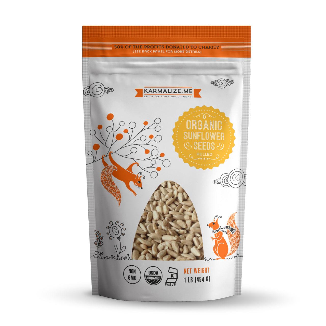 Sementes de Girassol Biológicas, Descascadas - 454g