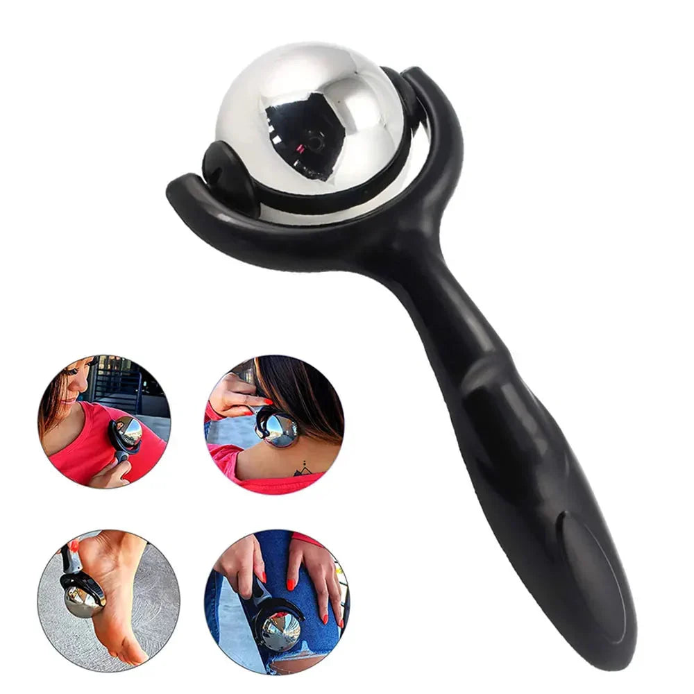 Rolo de Massagem de Aço Inoxidável Massagem de Tecidos Profundos Preto