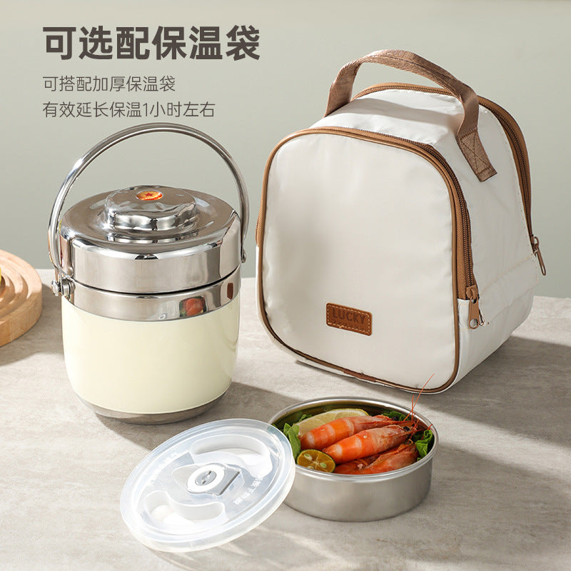 304 Stainless Steel Double Vacuum Extra Long Insulated Pot Student Satchel Bucket Large Capacity Multi-Layer Sealed Satchel Wholesale