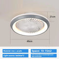 6-Speed Enclosed Circular Fan Light with Remote Control, Bedroom Fan Light, Living Room Bedroom Dining Room Ceiling Light