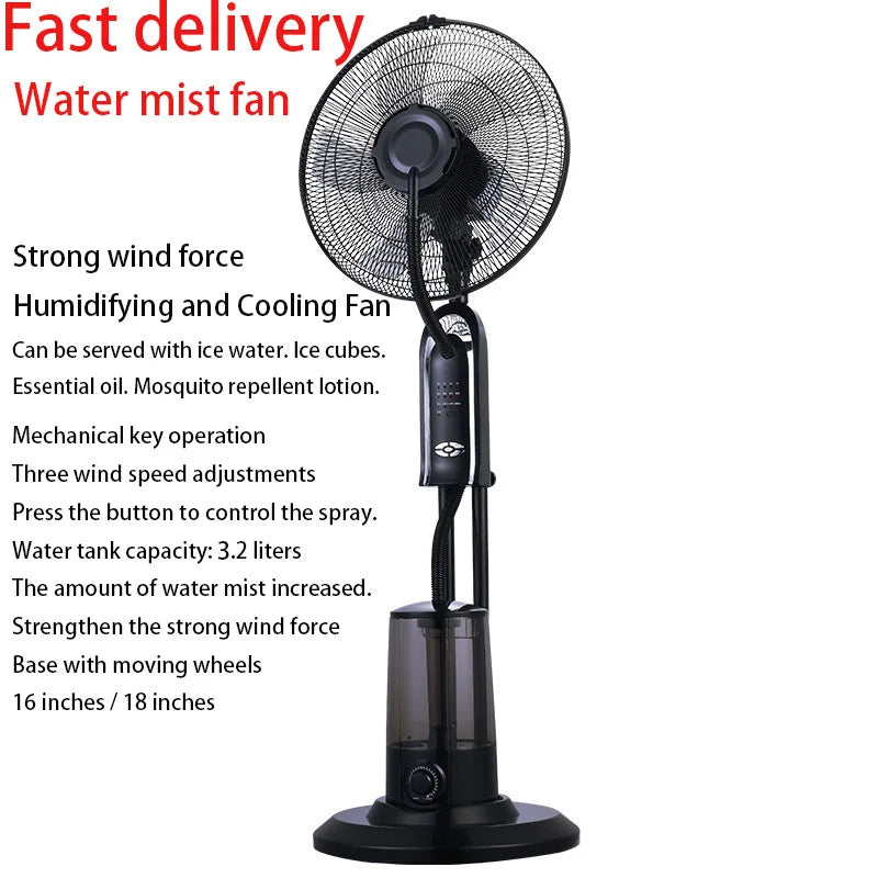 Electric RC Full Intelligent Cooling Spraying Fan with Water Addition Remote Control for Home Hotel Car RV Plastic Material