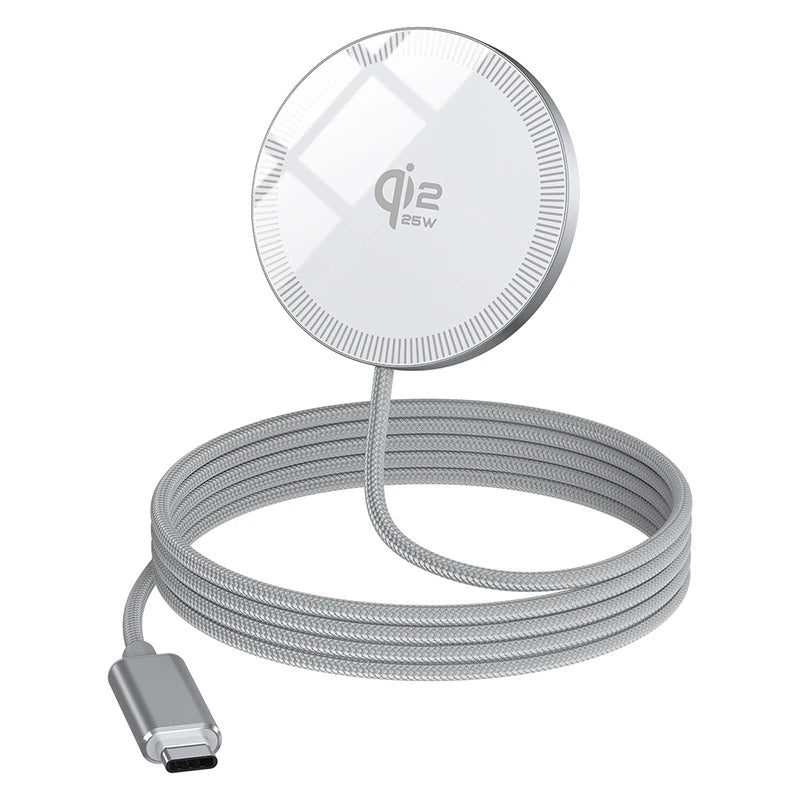 Lenovo Qi 2 25W Magnetic Wireless Charger 20W Fast Charging for iPhone 15/14/13/12 Series Ultra-slim Portable USB-C Charger