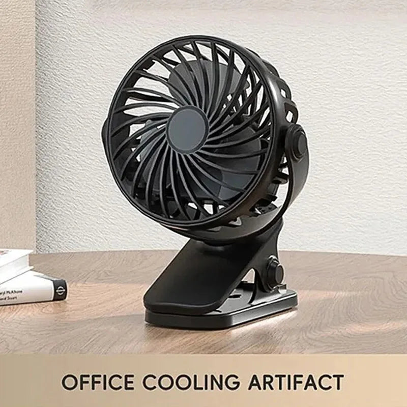 Rechargeable Portable Electric Fan 720° Rotating Hanging Clip Fan Night Light Air Cooler Outdoor Camping Small Fans Ventilador