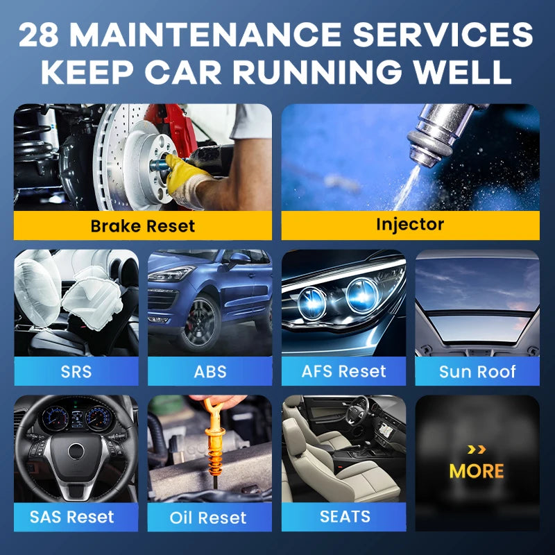 MUCAR VO7S/VO7 OBD2 Scanner Full System Diagnose 28 Reset Diagnostic Tool ECU Coding Bi-directional Update Free for Lifetime