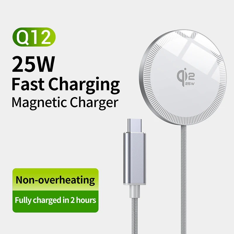Lenovo Qi 2 25W Magnetic Wireless Charger 20W Fast Charging for iPhone 15/14/13/12 Series Ultra-slim Portable USB-C Charger
