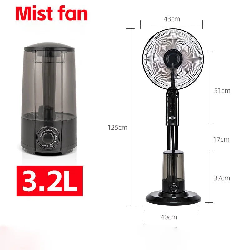 Electric RC Full Intelligent Cooling Spraying Fan with Water Addition Remote Control for Home Hotel Car RV Plastic Material