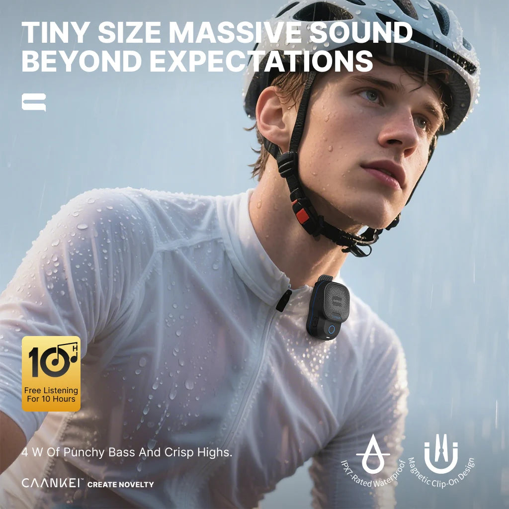 Wearable Outdoor Bluetooth Speaker IPX7 Waterproof Portable Sport Microphone Speakers Clip-On Speaker Call/Music for Android IOS