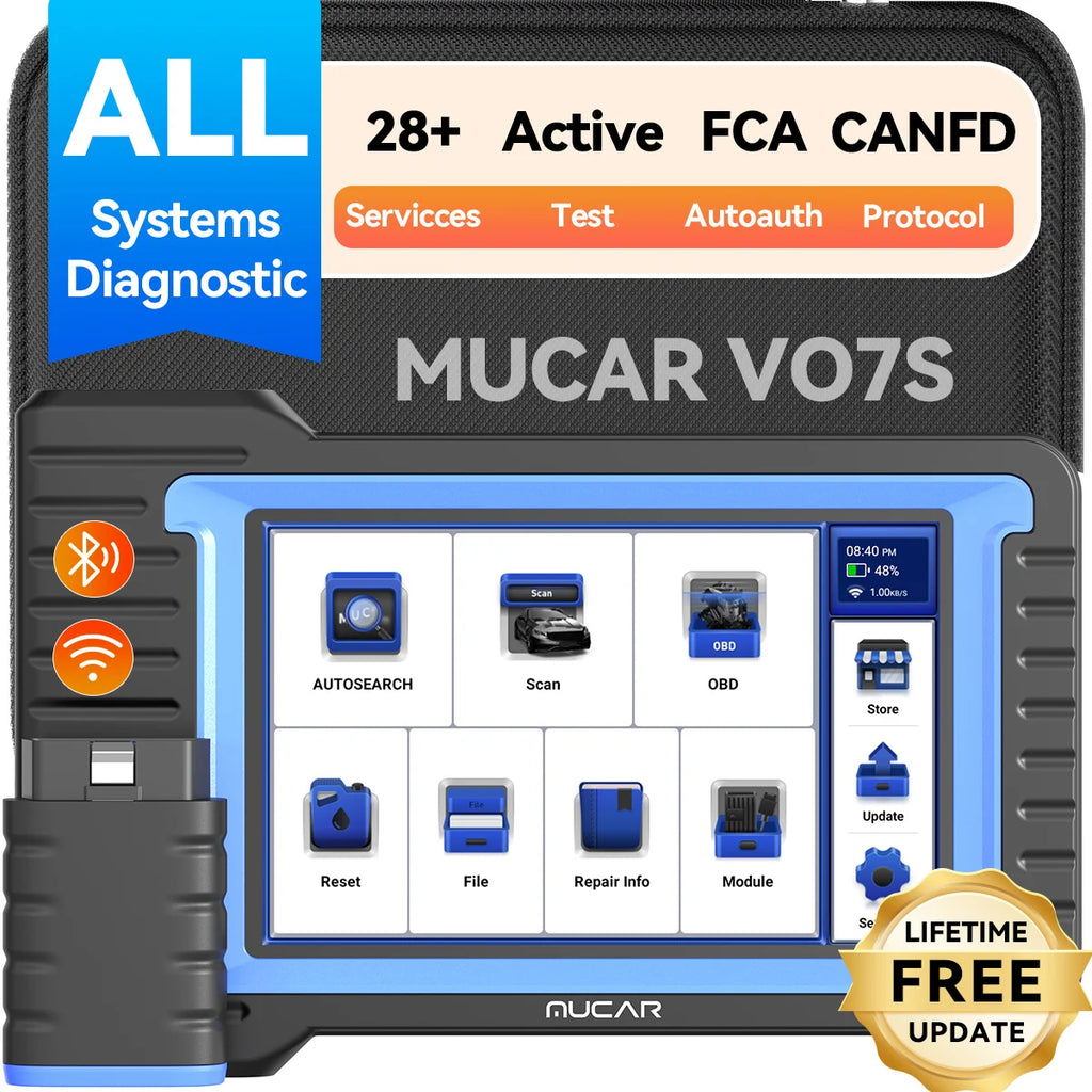 MUCAR VO7S/VO7 OBD2 Scanner Full System Diagnose 28 Reset Diagnostic Tool ECU Coding Bi-directional Update Free for Lifetime