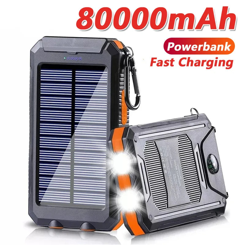Solar Power Bank 80000mAh – Dual USB-C