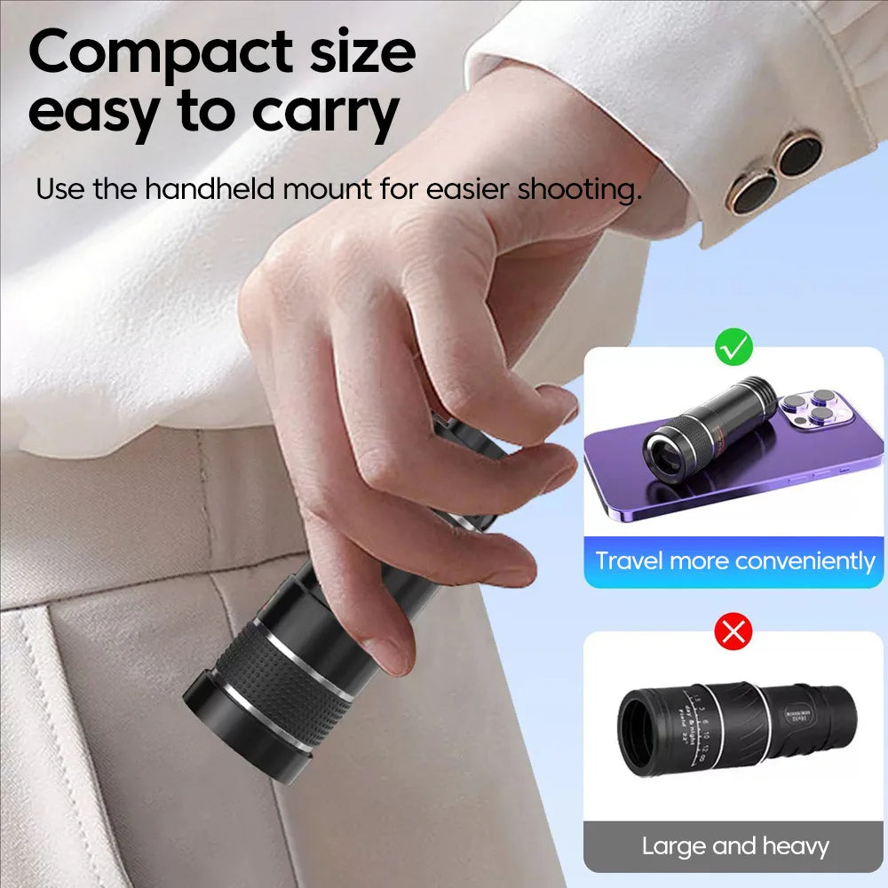 20x Mobile Phone External Telephoto Lens Kit Portable Design With Lens Clip HD External Zoom Camera Lens For Concert Shooting ﻿