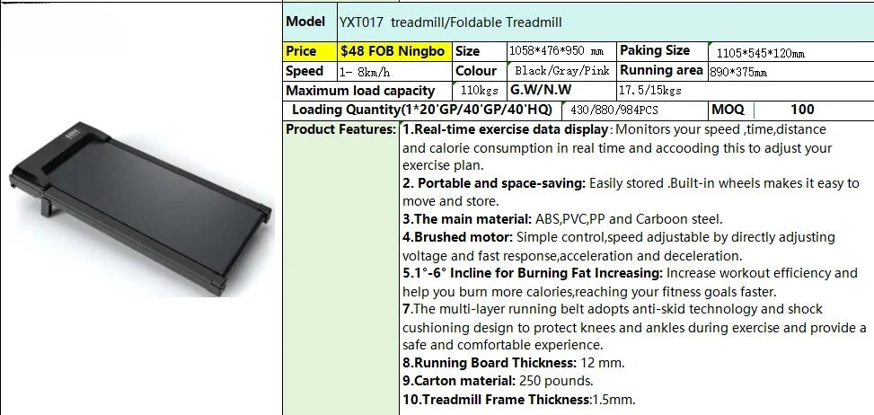 Foldable Under Desk Treadmill Electric Walking Pad,LED Display & App Control, Portable Mini Walking Machine for Home Office
