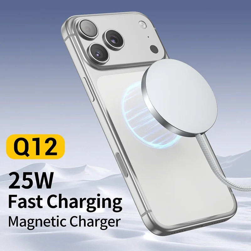 Lenovo Qi 2 25W Magnetic Wireless Charger 20W Fast Charging for iPhone 15/14/13/12 Series Ultra-slim Portable USB-C Charger