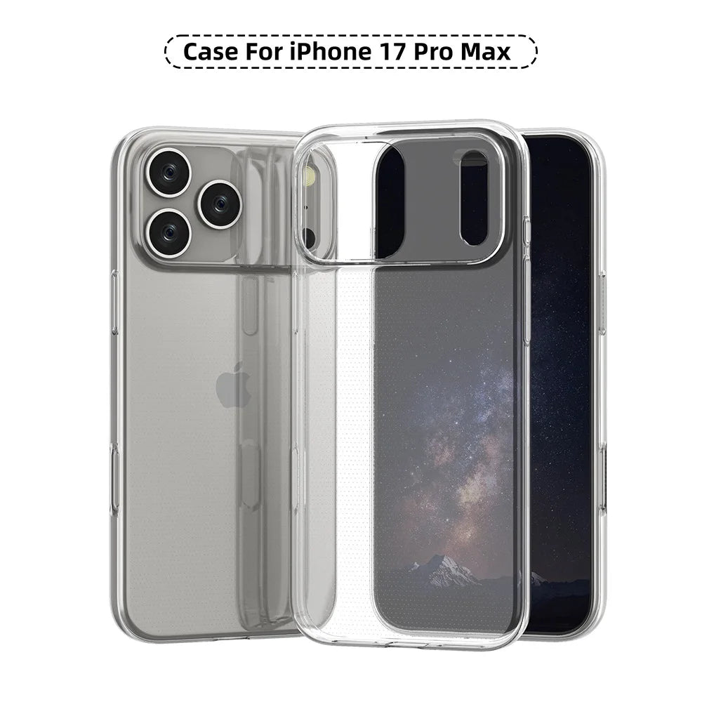 Ultra thin 0.9mm Case For iphone 17 pro max 17 air 16 16e 15 Does not affect wireless charging highly transparent TPU soft cover