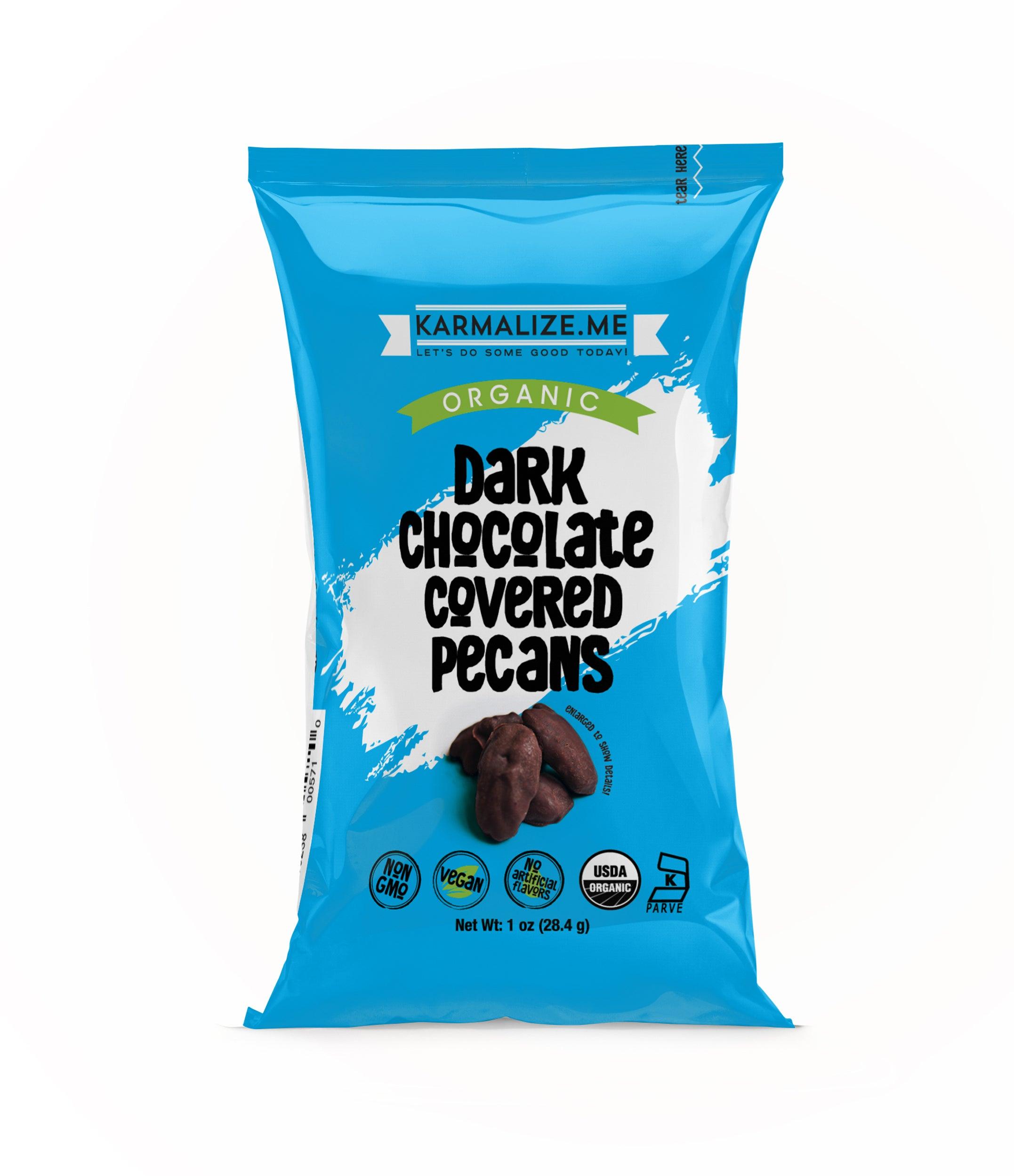Noz-Pecã Coberta com Chocolate Preto Vegan Biológico de 28g - Pack de 6