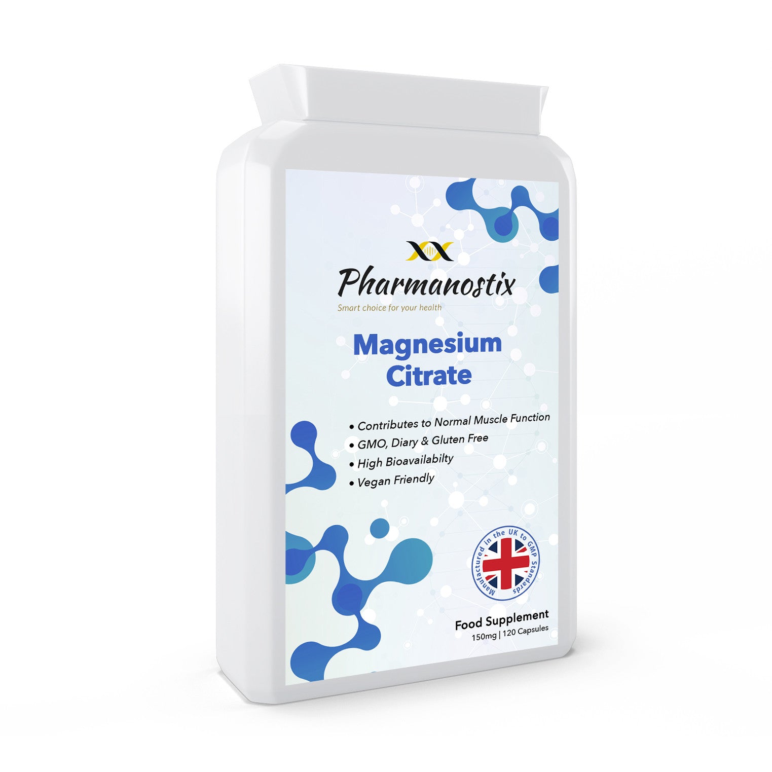 Magnesium CITRATE 500mg 120 Vegan Capsules