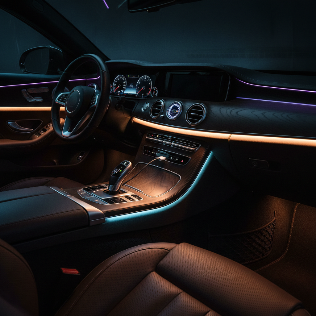 USB Car Ambient Light – LED Interior Premium Photo