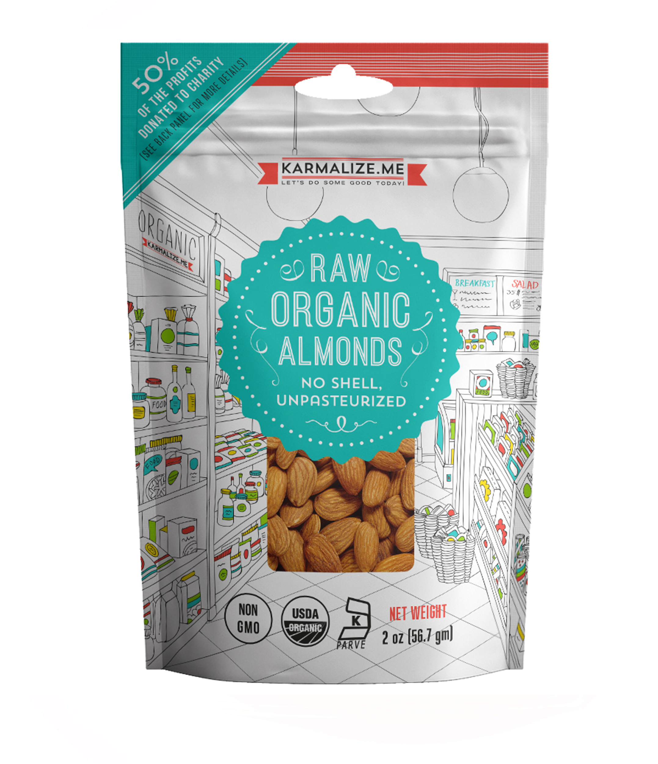 Amêndoas Biológicas Cruas Pack de Snack - 57 g.